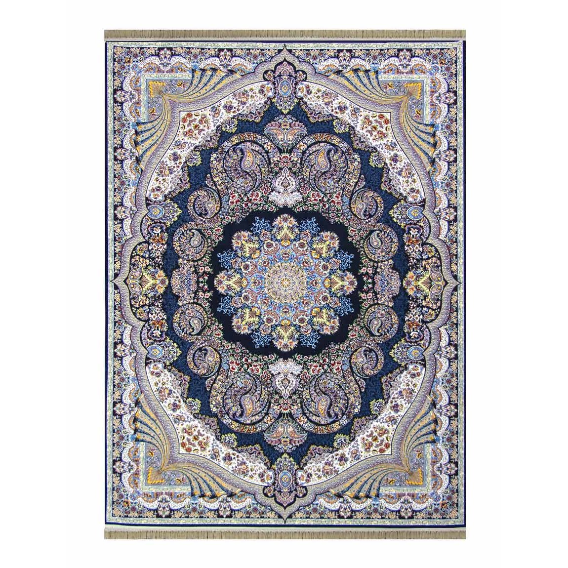 فرش ماشینی 1200 شانه نیاوران مدل 12003609 زمینه سورمه ای فرش ماشینی 1200 شانه نیاوران مدل 12003609 زمینه سورمه ای