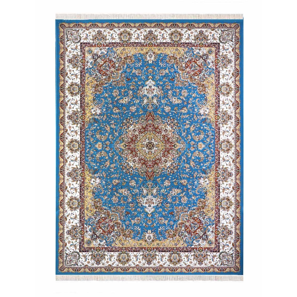 Machine Made Carpet tabriz Design 700 Reeds blue Color Machine Made Carpet tabriz Design 700 Reeds blue Color